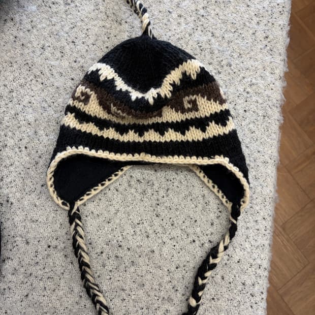 N169. 울100 빈티지 네팔 뜨개비니