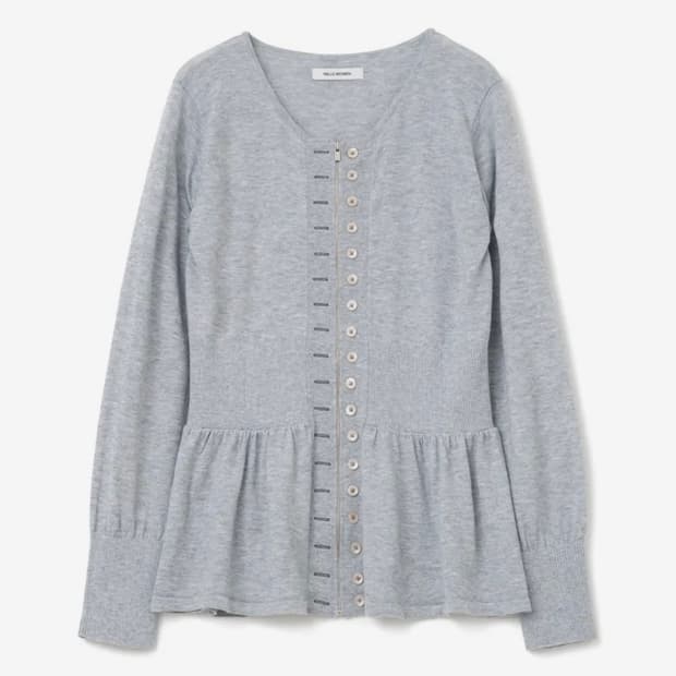 밀로우먼 Fake Button Zip-Up Cardigan Gray