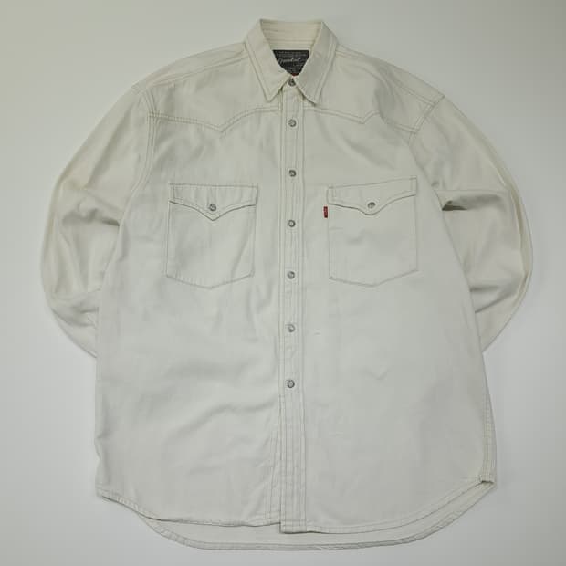 CL698 M 리바이스 80s 60566 펄스냅 오프화이트 웨스턴셔츠 