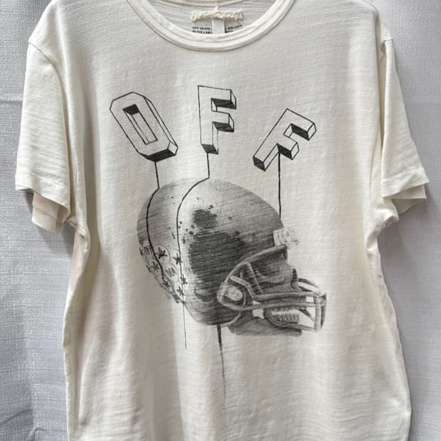 오프화이트 15FW 헤일메리 스컬 헬멧 반팔티 S(XL)