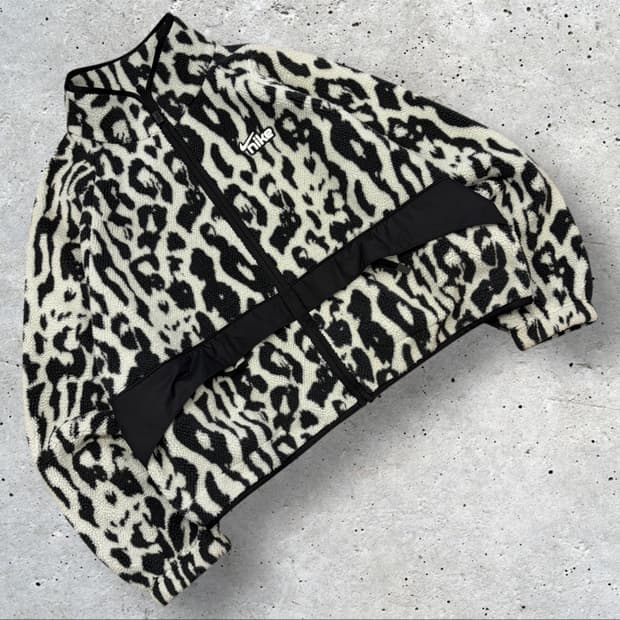 [XL] 나이키 우먼 레오파드 플리스 집업 자켓 D215