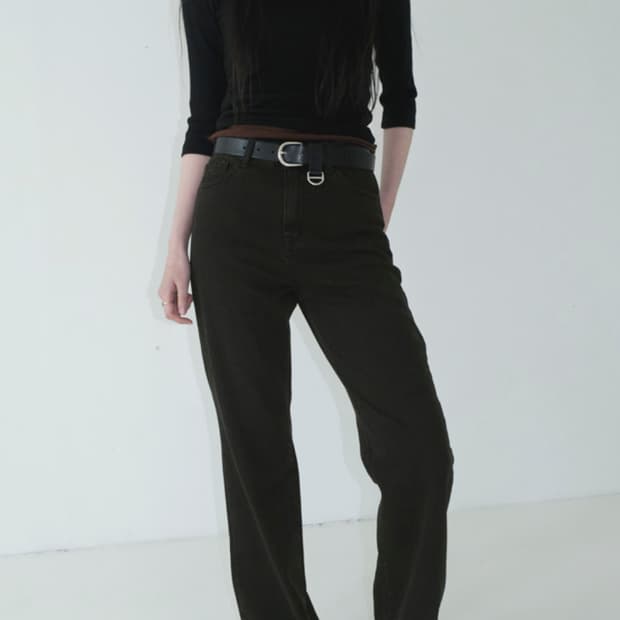 에프터먼데이 뉴 플레어 워싱 진 딥브라운 M