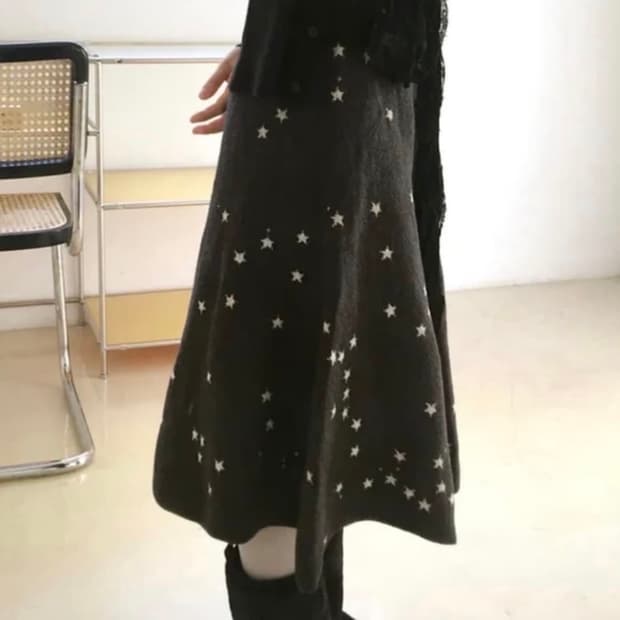 이즈이즈 나의나인 별 스커트 블랙