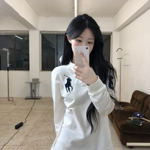 폴로 빅포니 카라티 롱슬리브 화이트