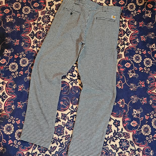 칼하트 하운스체크 모직 루즈핏 팬츠 M size