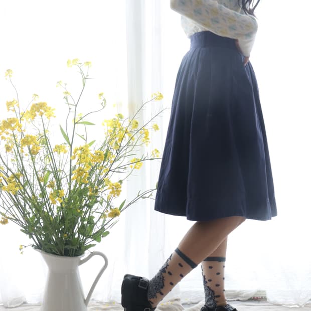 [MHL] Navy Midi Skirt