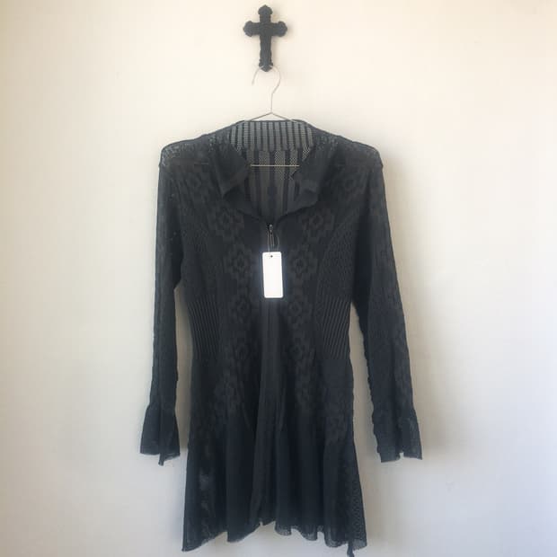 Hiroko bis pattern mesh cardigan