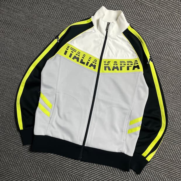 카파 올드스쿨 y2k 이탈리아 빅로고 형광 배색 트랙탑 져지y 5213