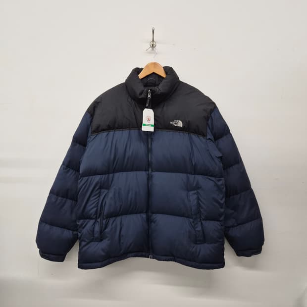 노스페이스 블랙/네이비 패딩 점퍼 남성 2XL