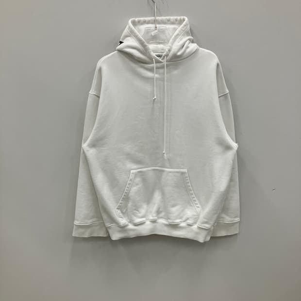 발렌시아가 화이트 백로고 후드티 XS