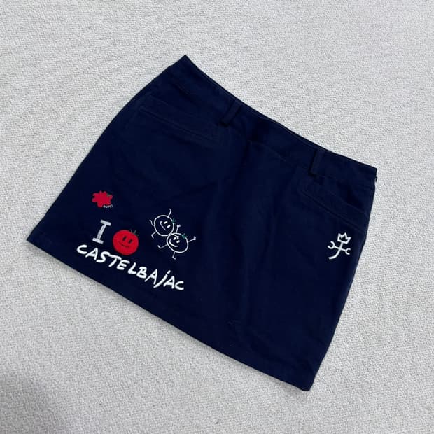 70 까스텔바작 여성 네이비 골프웨어 미니 스커트 0527E
