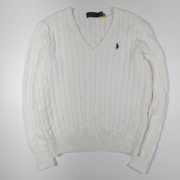 폴로 랄프로렌 화이트 케이블 니트