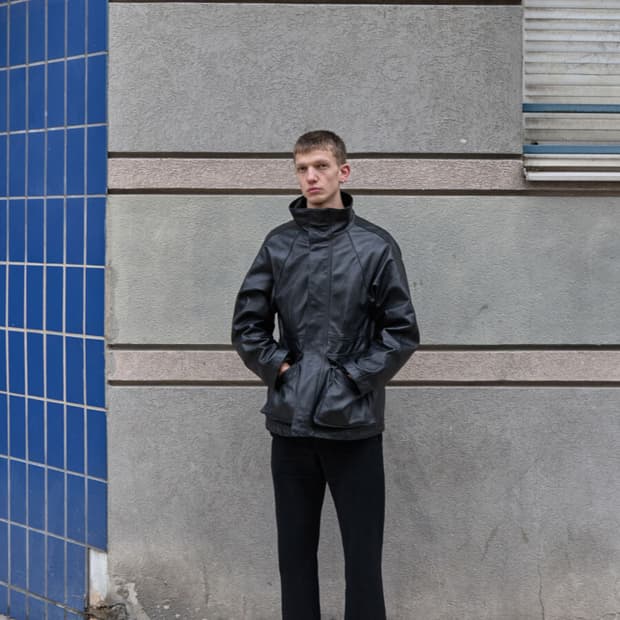 머듈 mudule 033 레더 파카 leather parka