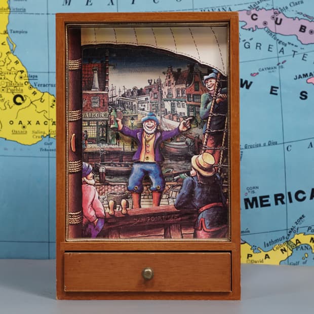 빈티지 소품 디오라마 댄싱 오르골