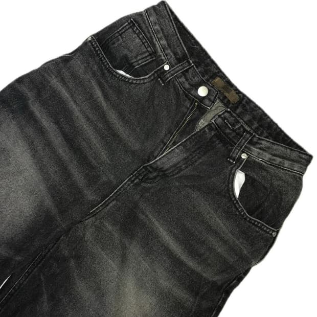 워싱 흑청 데님