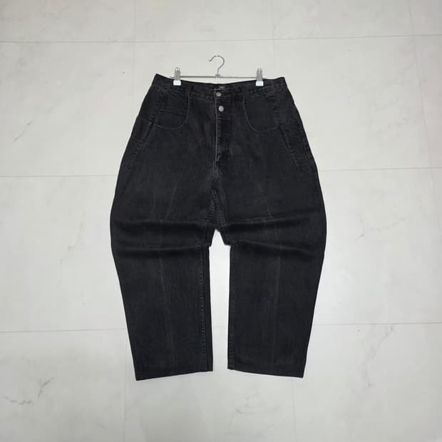 32) 90s Guess 흑청 와이드 데님팬츠