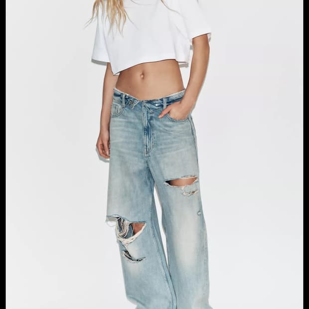 자라 JEANS CINTURA DOBLADA TRF 38사이즈