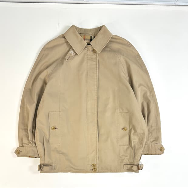 버버리 아카이브 90s 노바체크 자켓 코튼 베이지 S