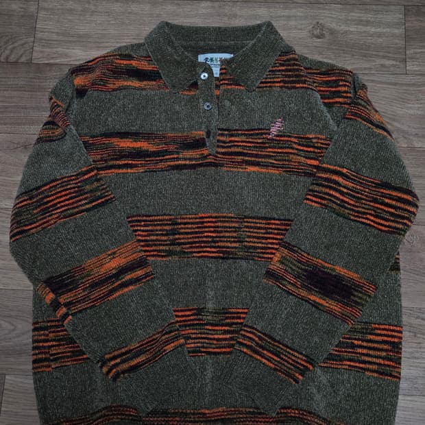 디스이즈네버댓 그레이트풀데드 라이트닝 벨벳 니트 폴로