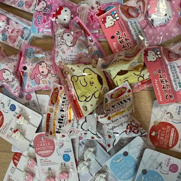 산리오 케이블홀더 병뚜껑 입욕제