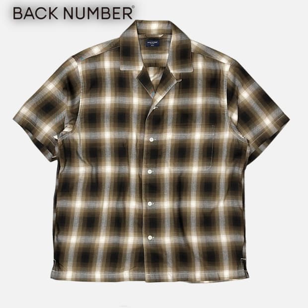 fade check open collar shirt