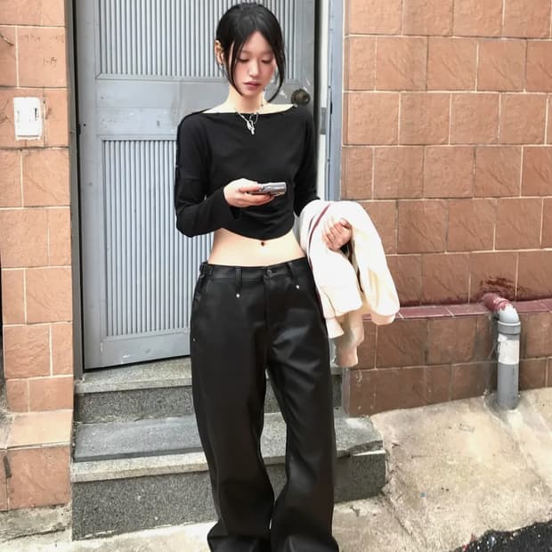 탄산X설라노 레더팬츠