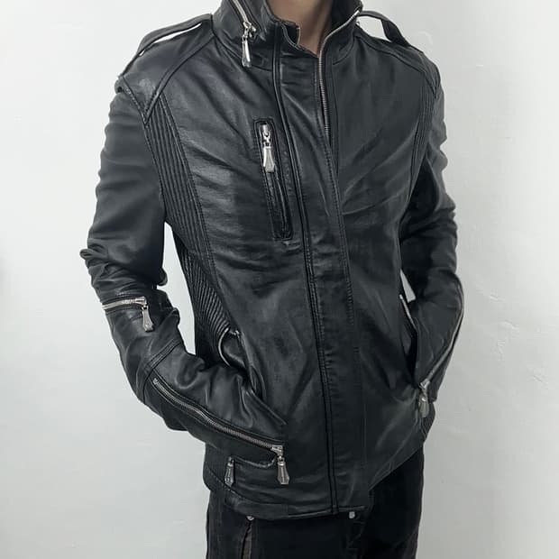 Luv maison Ribbed Panel Lambskin Leather