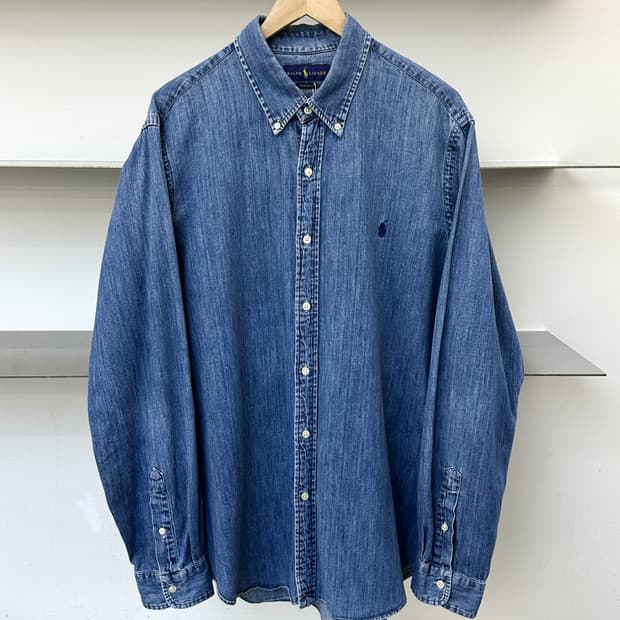 폴로랄프로렌 베이직 포니 오버사이즈 데님 셔츠