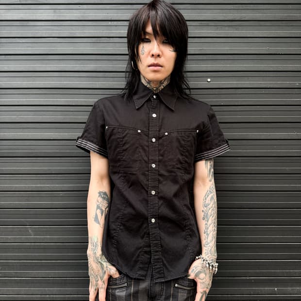 Stud Detail Short-Sleeve Shirt