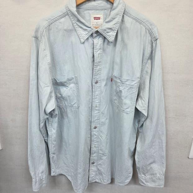 리바이스 빈티지 오버핏 연청 데님셔츠 긴팔 xl xxl