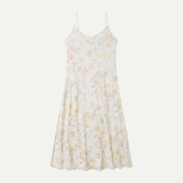 VIA FLORAL SLIP LONG ONEPIECE (ORANGE FL