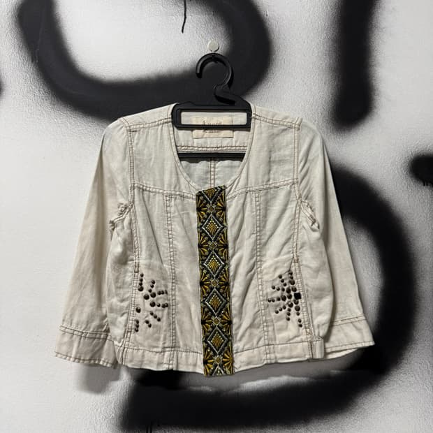 VTG 빈티지 에스닉 자수 , 스톤 비즈 디테일 데님 자켓