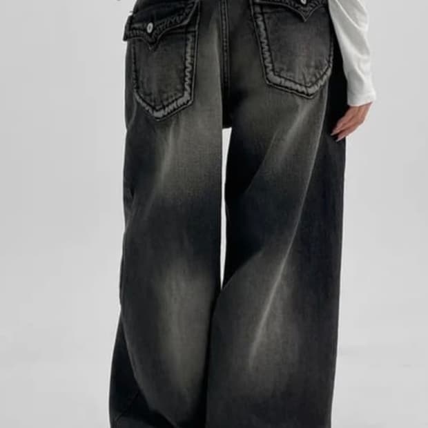 카리나 ootj 바지 흑청 s