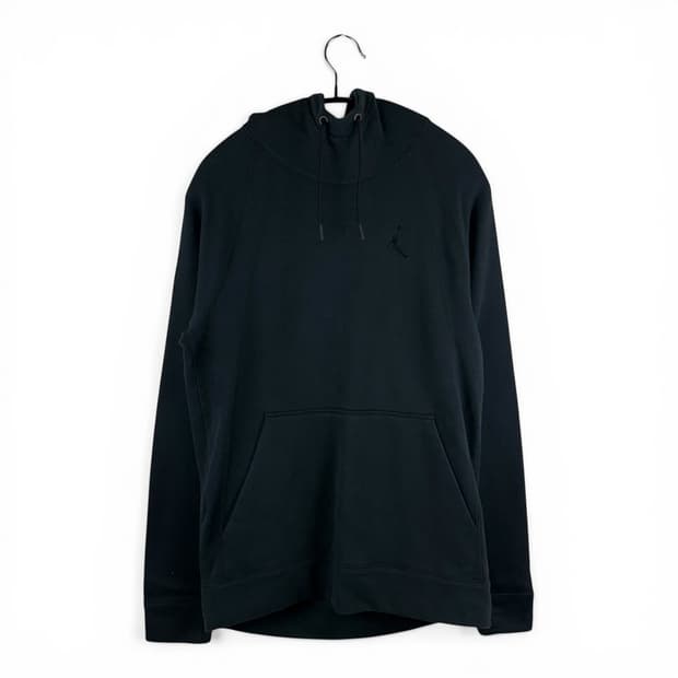 100) 나이키 조던 하이넥 로고 후드 티 블랙