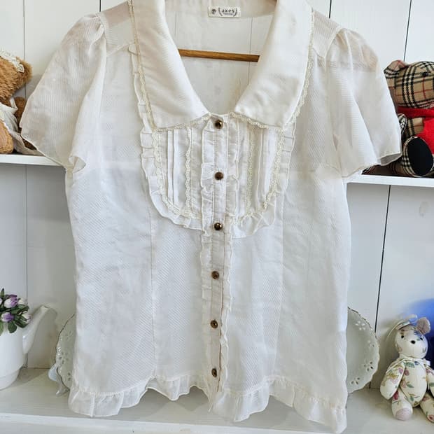 axes femme 프릴 카라 블라우스