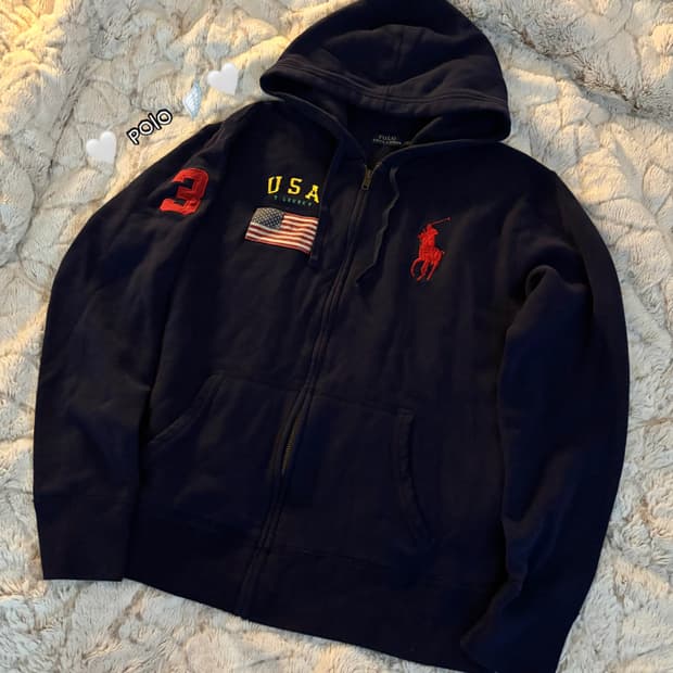 🐰폴로 랄프로렌 빅포니 성조기 USA 대장 희귀매물 코튼 후드집업🤍