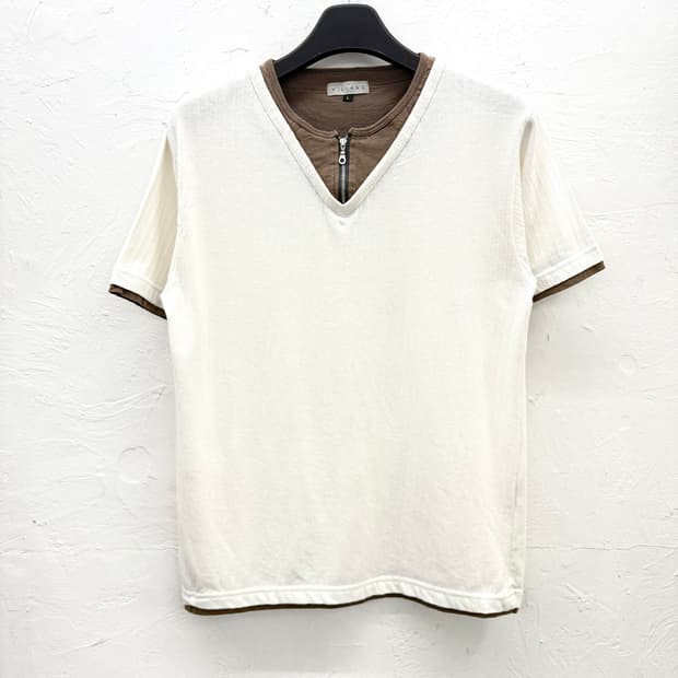 villand 레이어드 하프집업 티셔츠