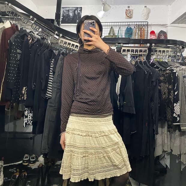 Monfler 레이스트리밍 도트 목폴라