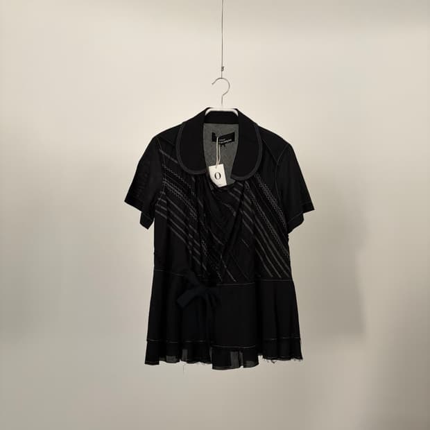 Diagonal Glitter Embroidered Blouse