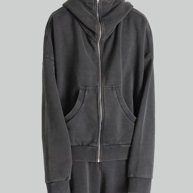 [s] 엔타이어 스튜디오 유니폼라인 풀 집 후드 - 워시드블랙