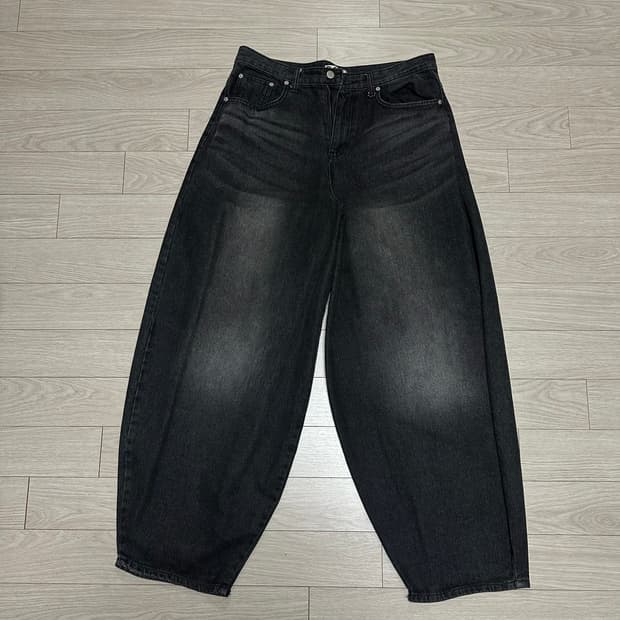 벌룬 와이드 흑청 