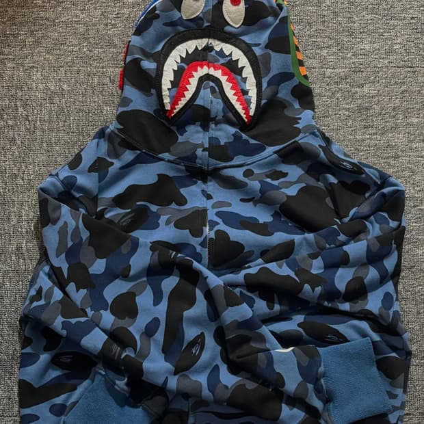 베이프 컬러 샤모 샤크후드집업 청계