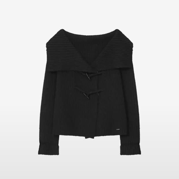 미세키서울 토글 니트 가디건 블랙