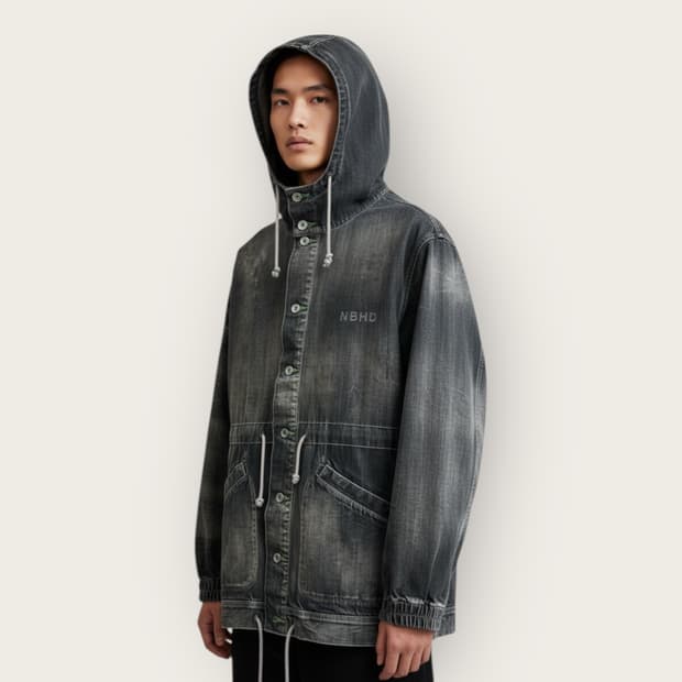 M/ 네이버후드 워시드 후디 청자켓