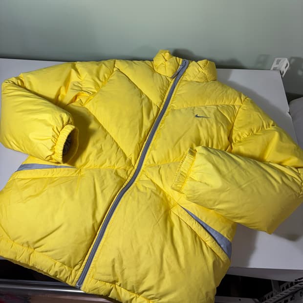 우먼L 나이키 옐로우 덕다운패딩