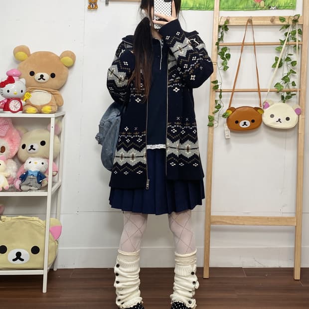 ꒰ঌ 페어아일 네이비 너드 세트 ໒꒱