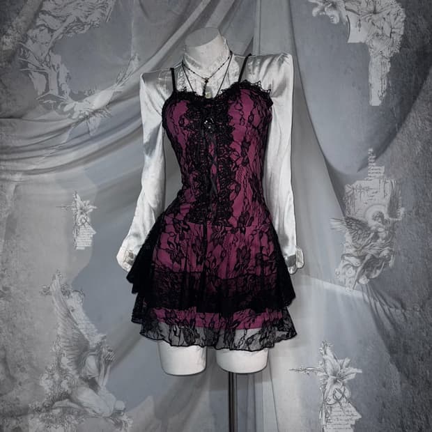 고스고딕 데일리 로리타 레이스 코디세트 