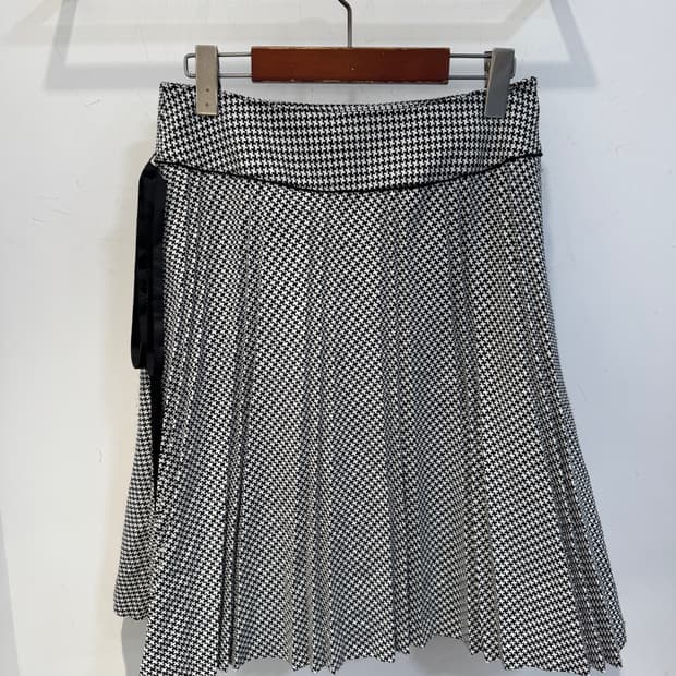 japanese vintage skirt 체크 리본 스커트
