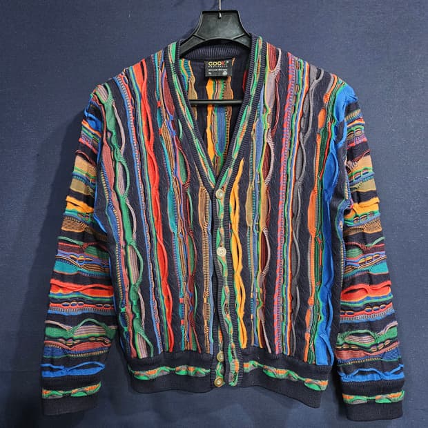 COOKI 배색 남성 세미오버핏 100 가디건 