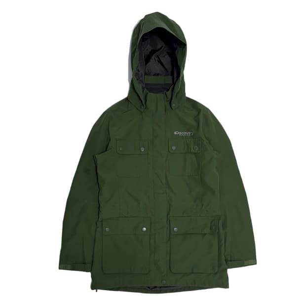 디스커버리 카키 포켓 바람막이 자켓 고프코어
